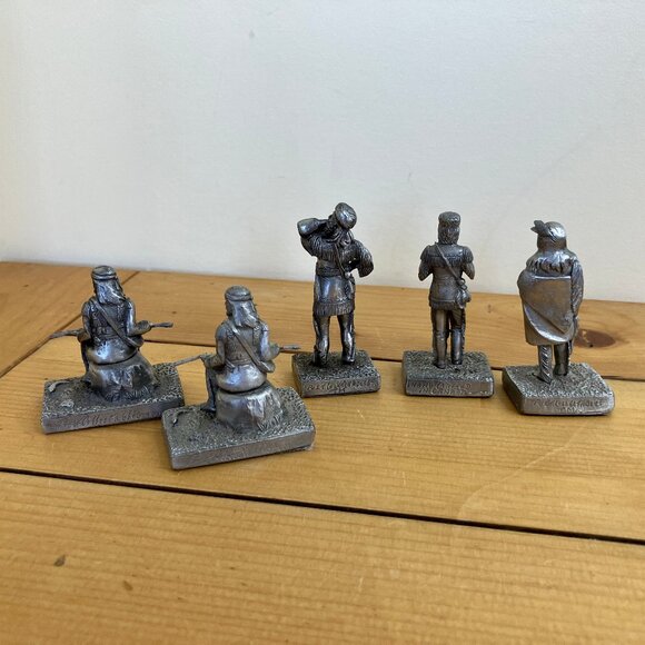 Frontiersman & Native American Pewter Figurine Set of 5 Poet Collectables Canada - Picture 3 of 8